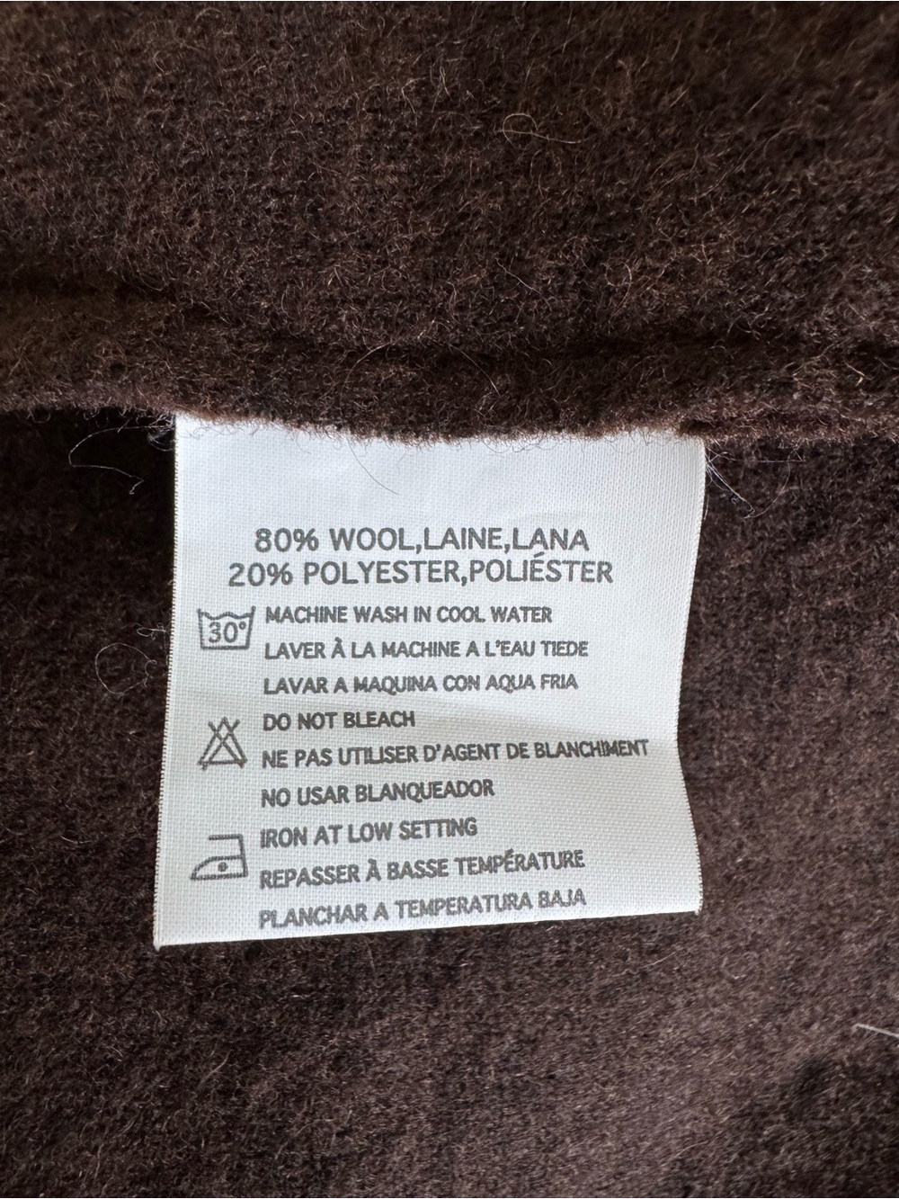 Report Collection Chocolate Brown Wool Knit Coat M ITALY - Picture 4 of 8